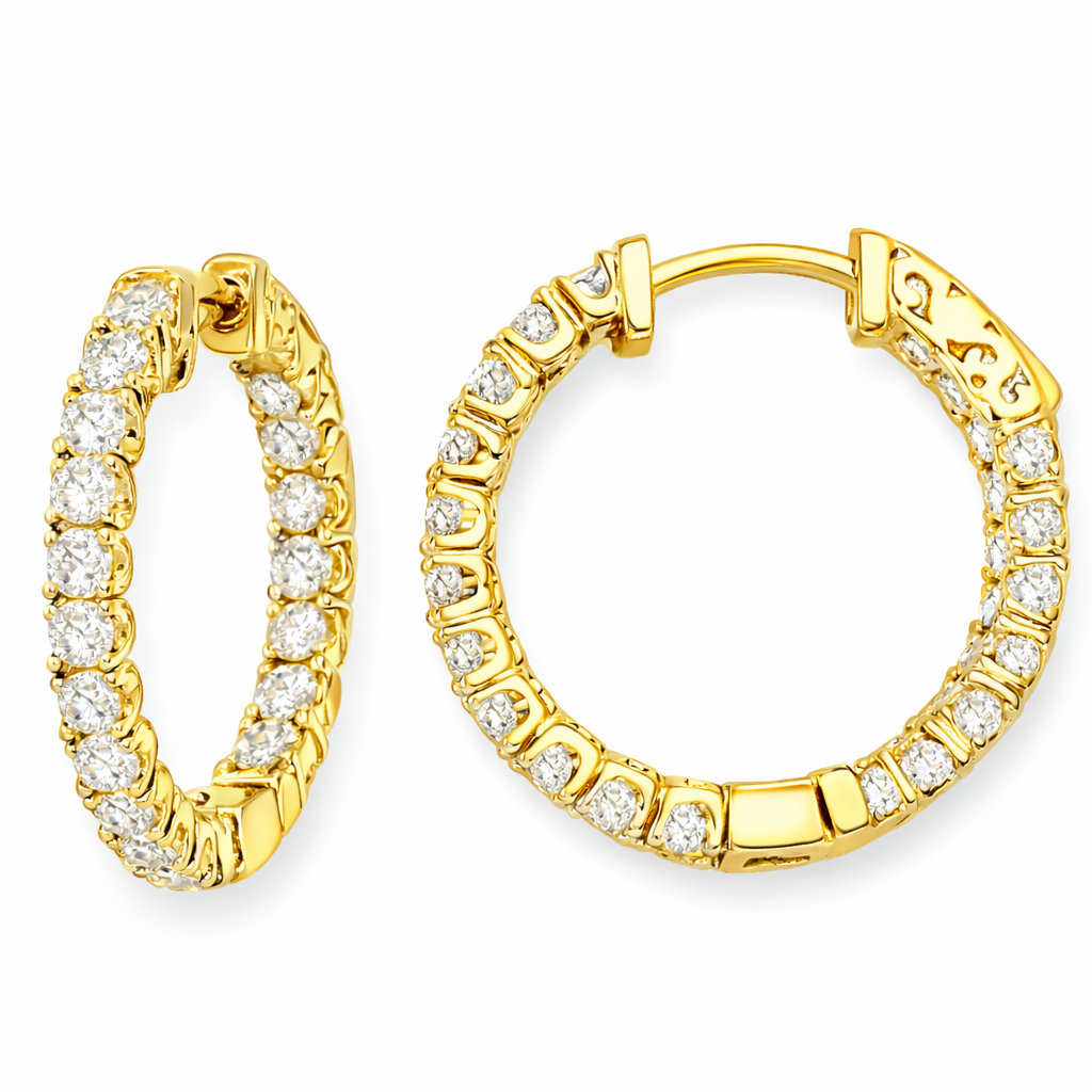 Handset Small CZ Hoop Earring 3MM