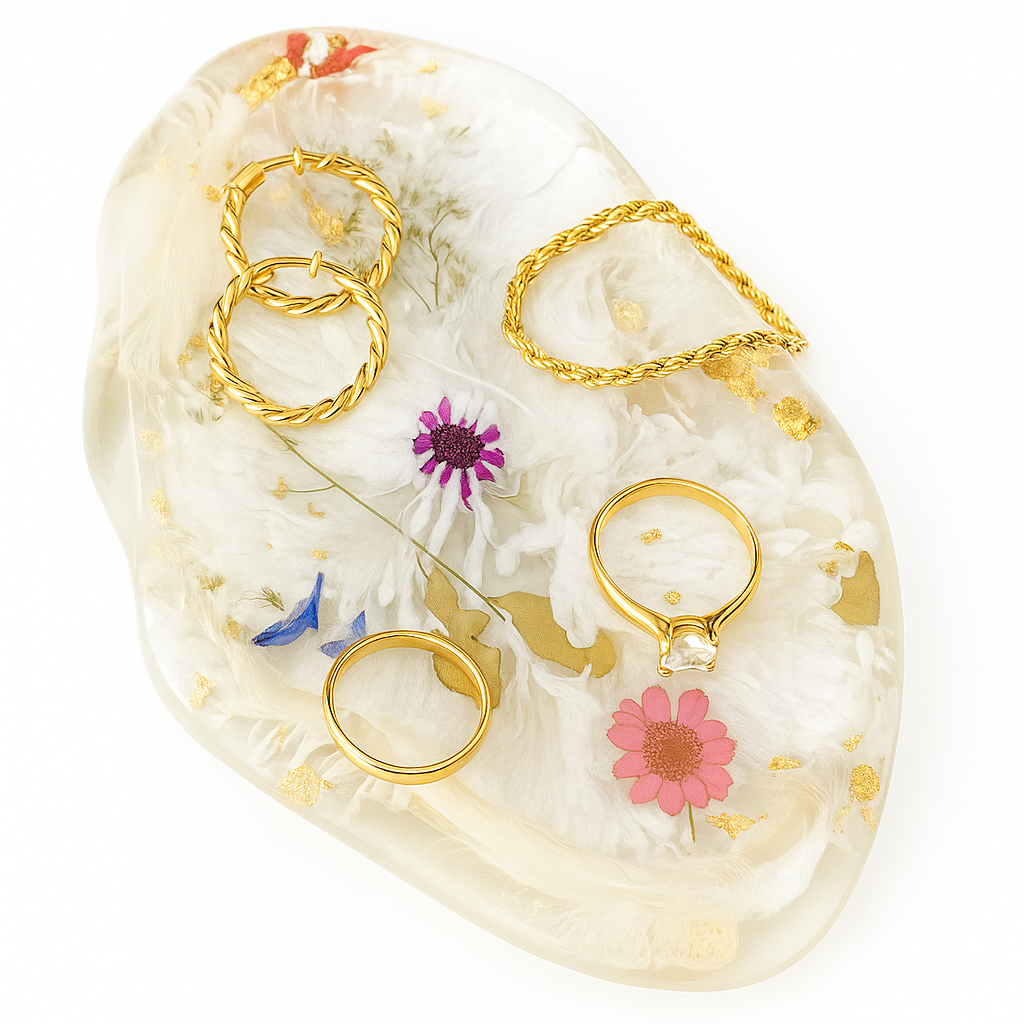 Cloud Oval Tray | Resin Tray | Dried Flowers