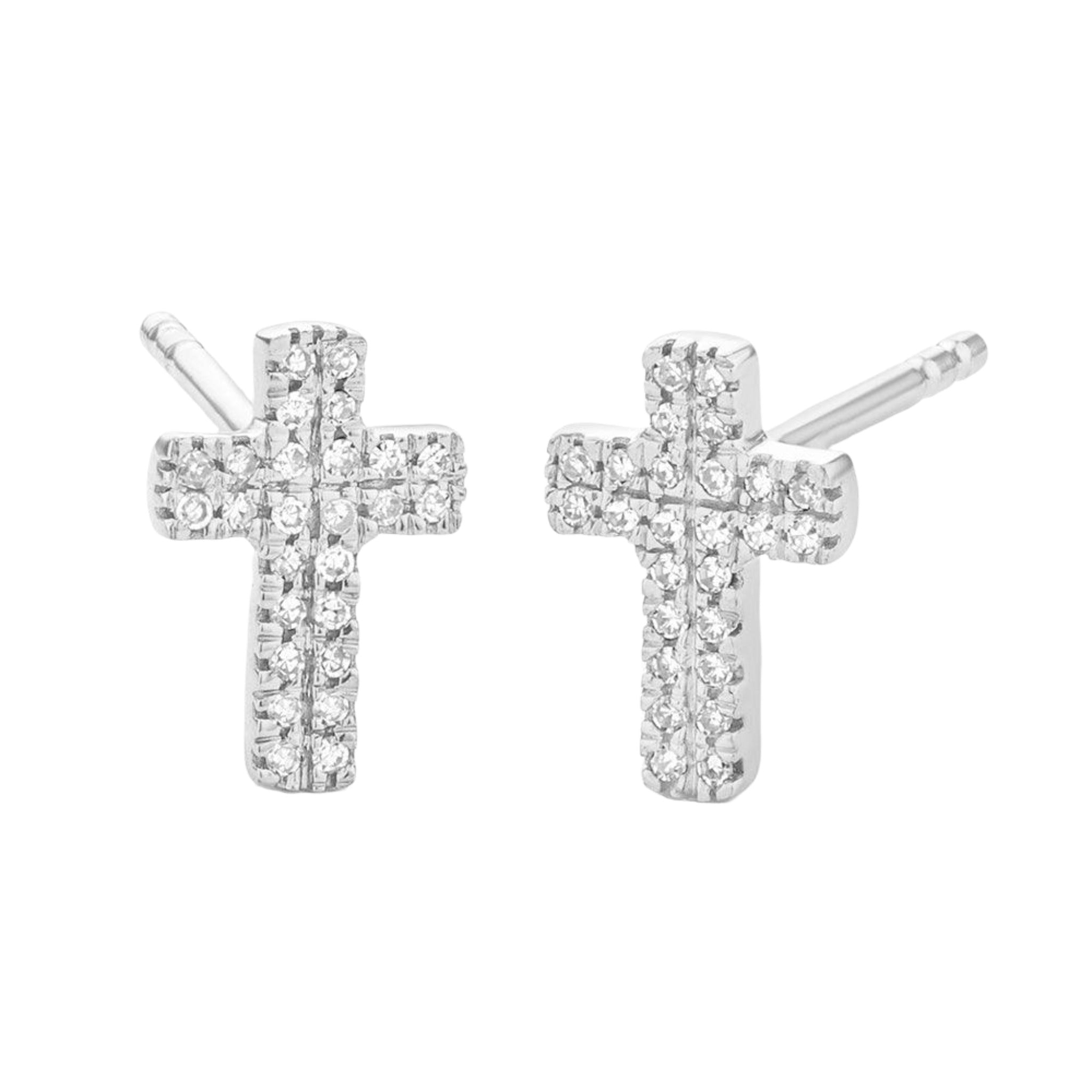 Small Cross Stud Earring