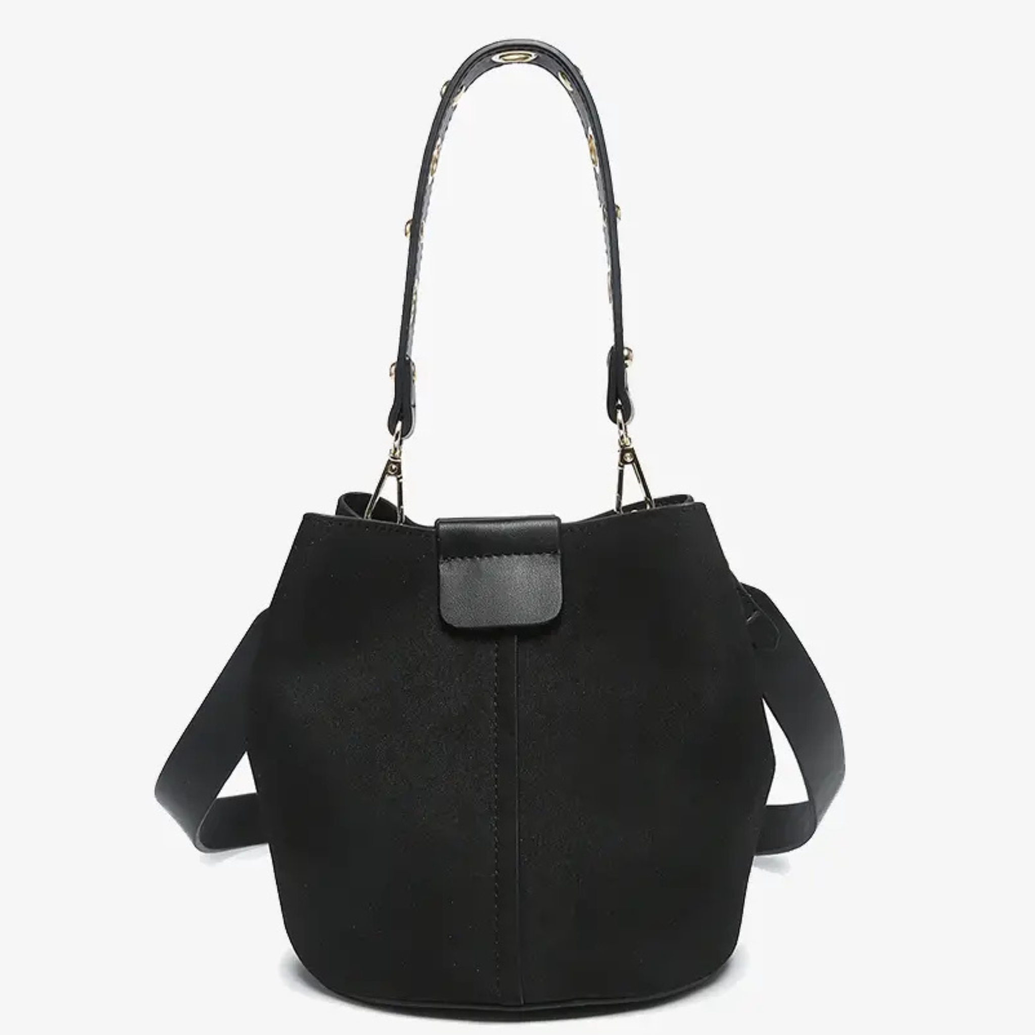 Farrah Suede Bucket Bag w/ Top Handle & Inner Bag