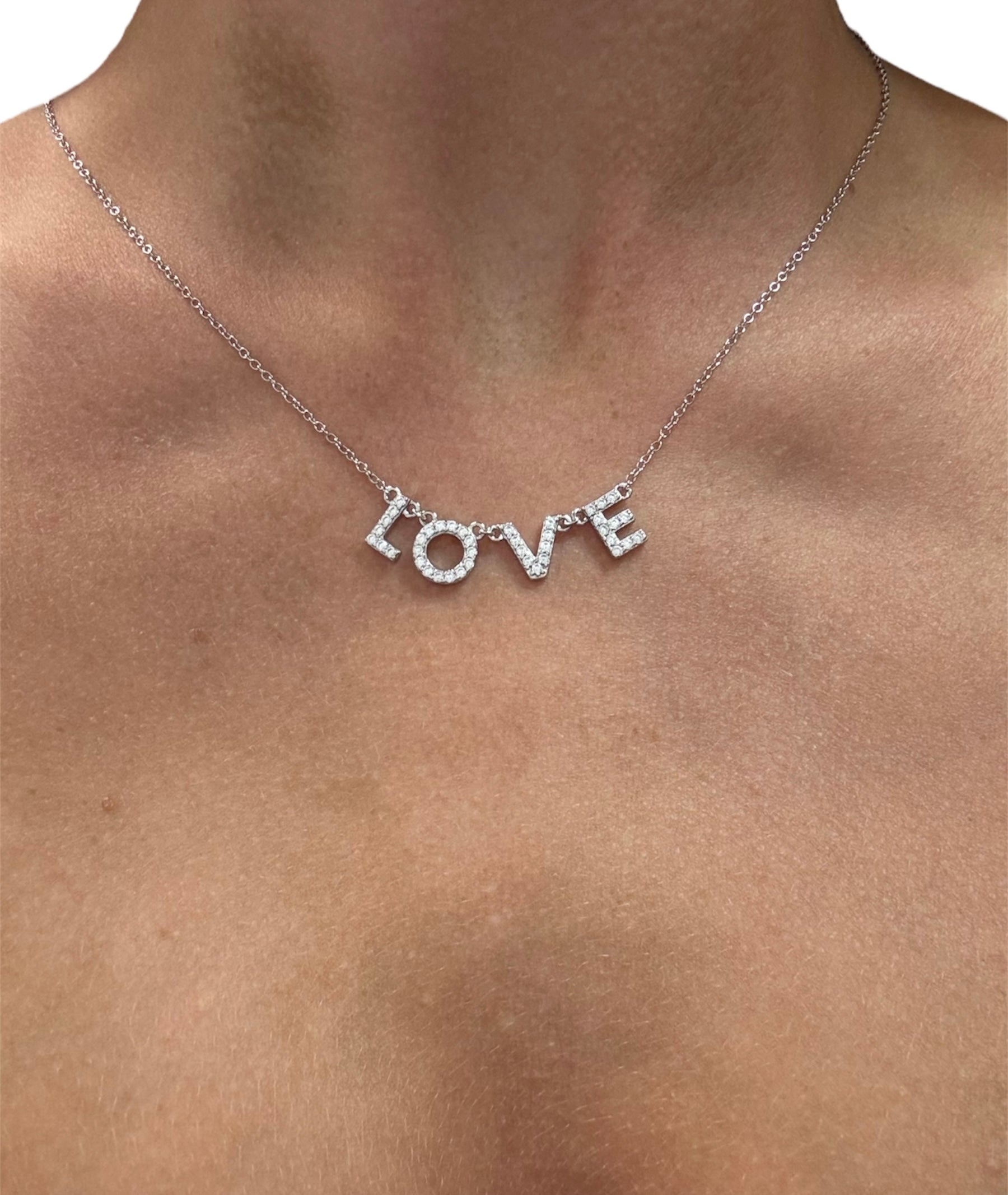 LOVE Lettered Necklace - Sterling Silver 925