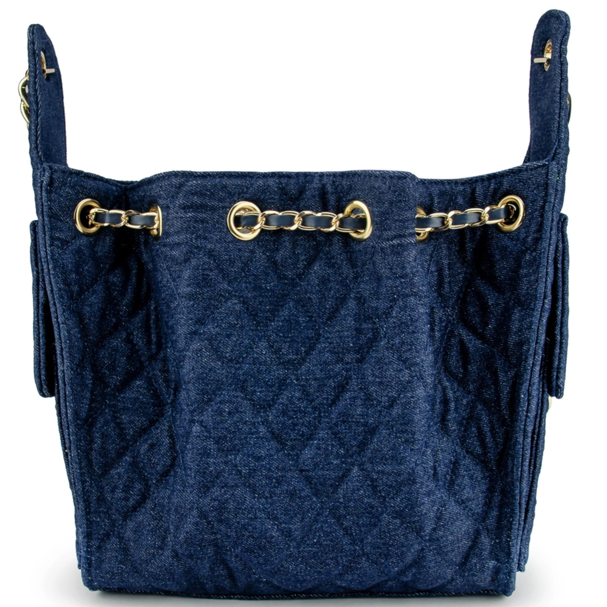 Cruz Denim Bucket Tote in Dark Indigo Small