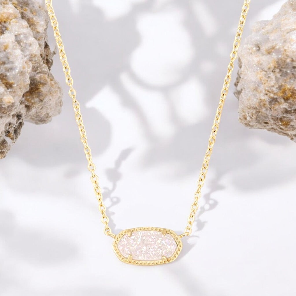 Druzy Shimmer Stone Necklace