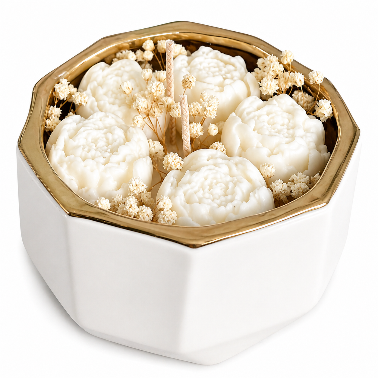 Luxe Bloom Candle Bouquet by Let's Bag It featuring a stylish arrangement of elegant candles and floral accents.