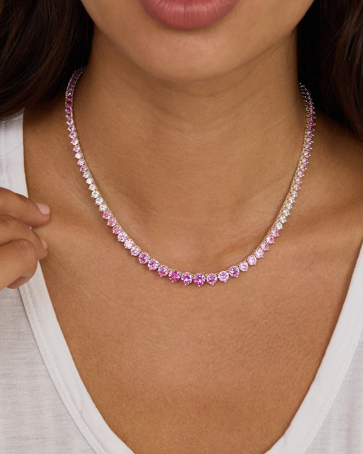 Not Your Basic Graduated Ombré Tennis Necklace