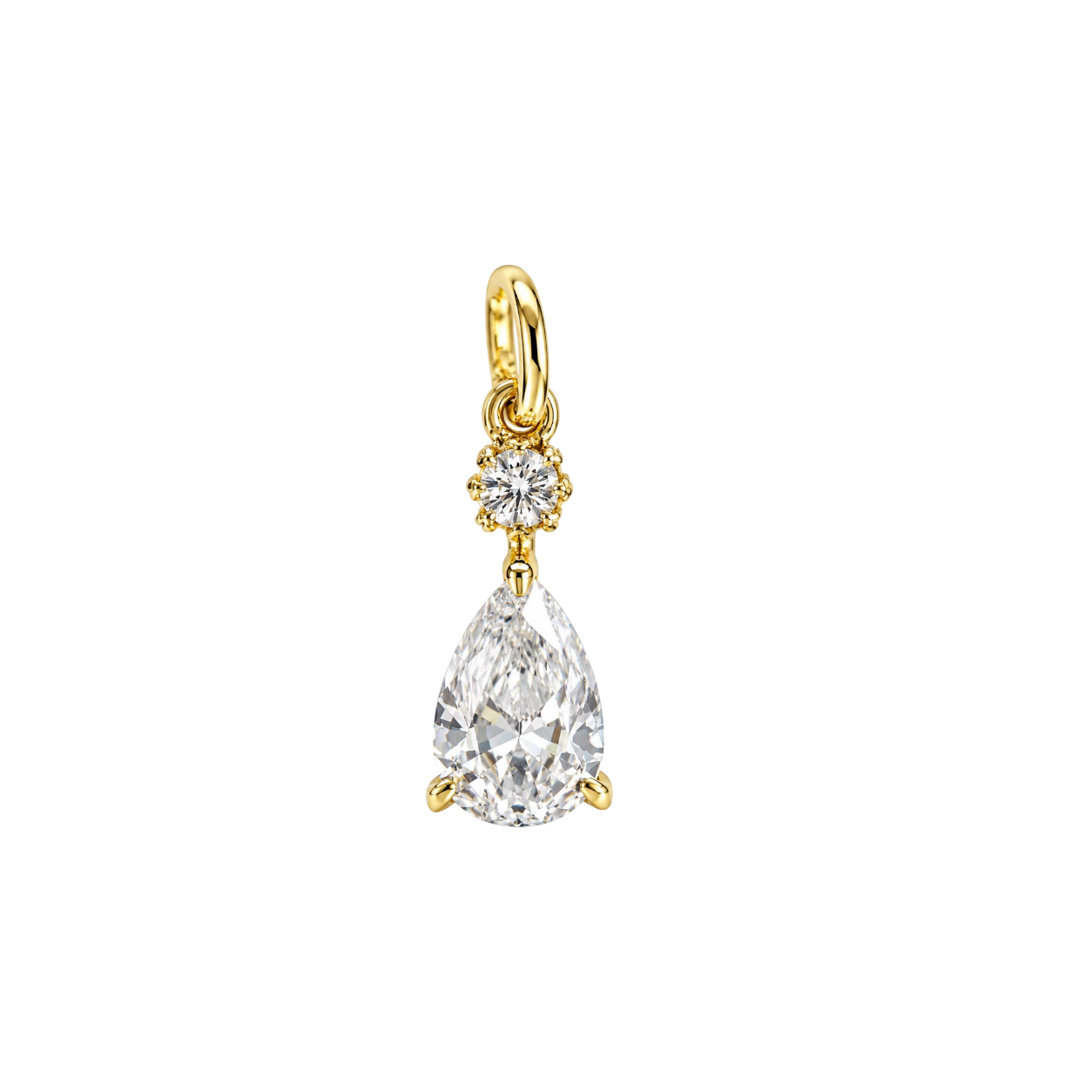 Round & Teardrop Zircon Charm