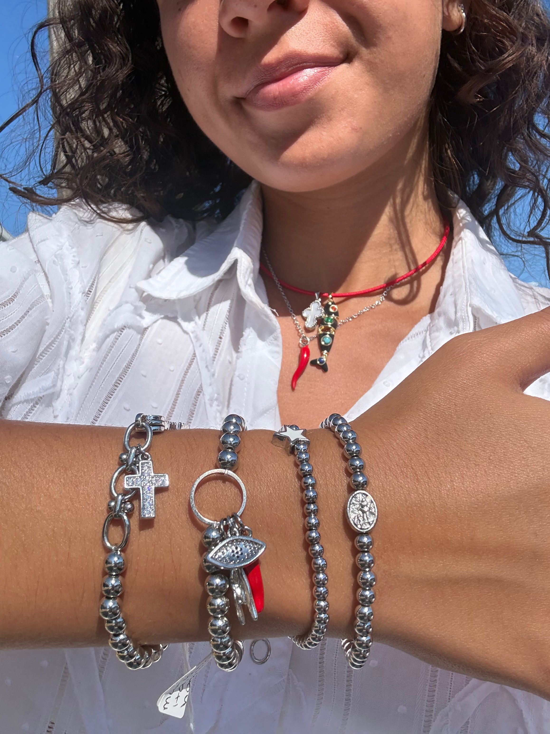 Mariano Italian horn Evil Eye Protection charm bracelet