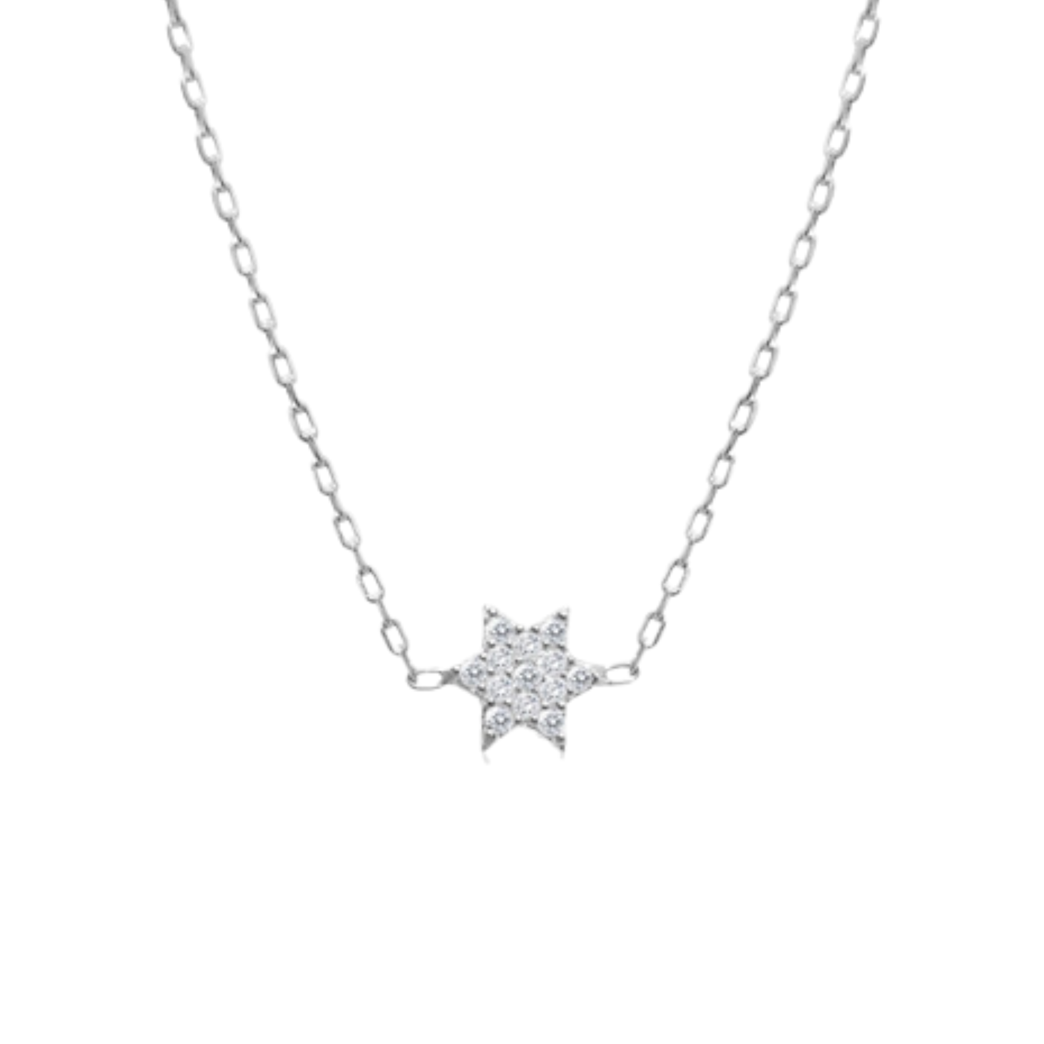 Tiny CZ Jewish Star Necklace