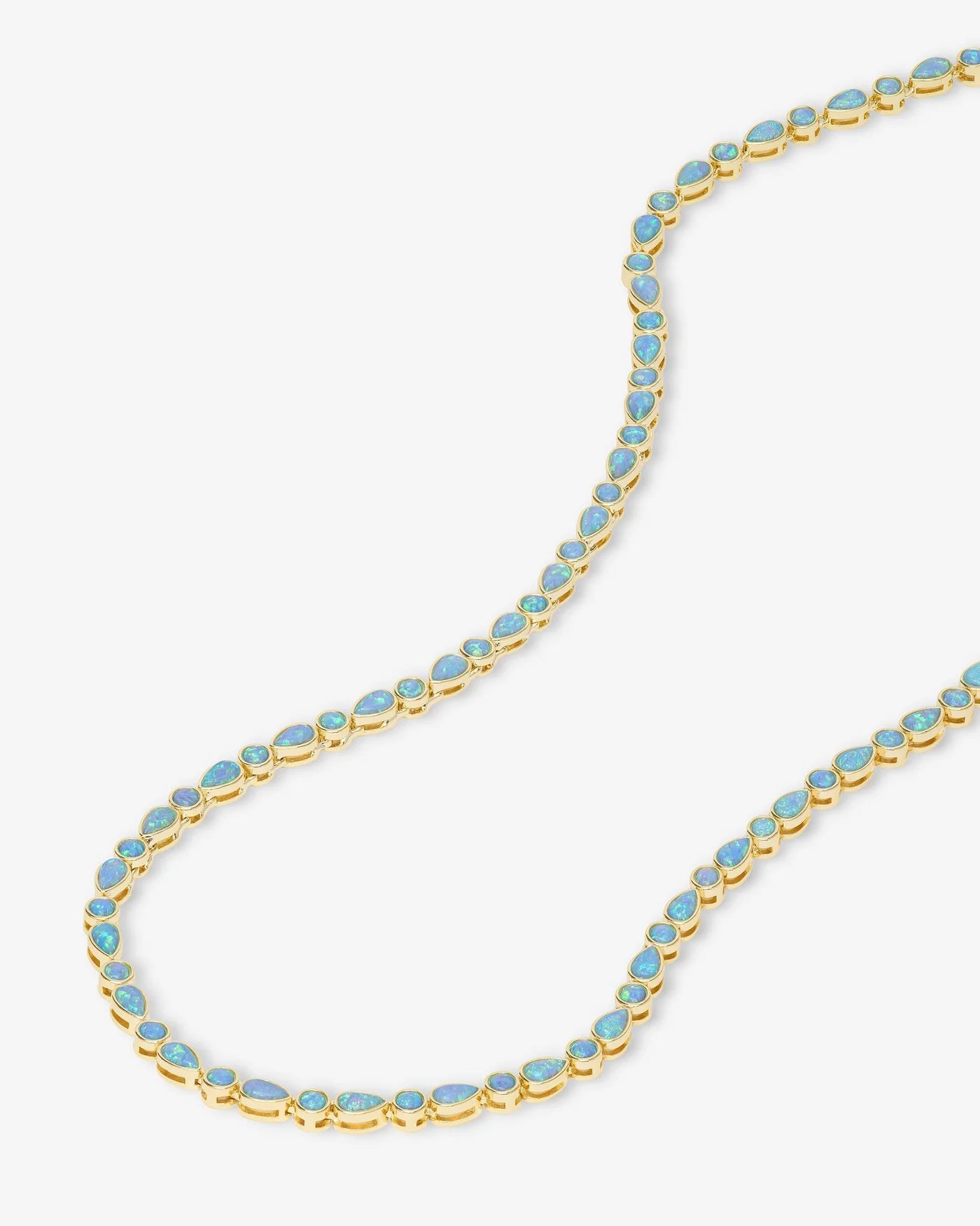 Isla Tennis Necklace Gold|Blue Opal - 16" L