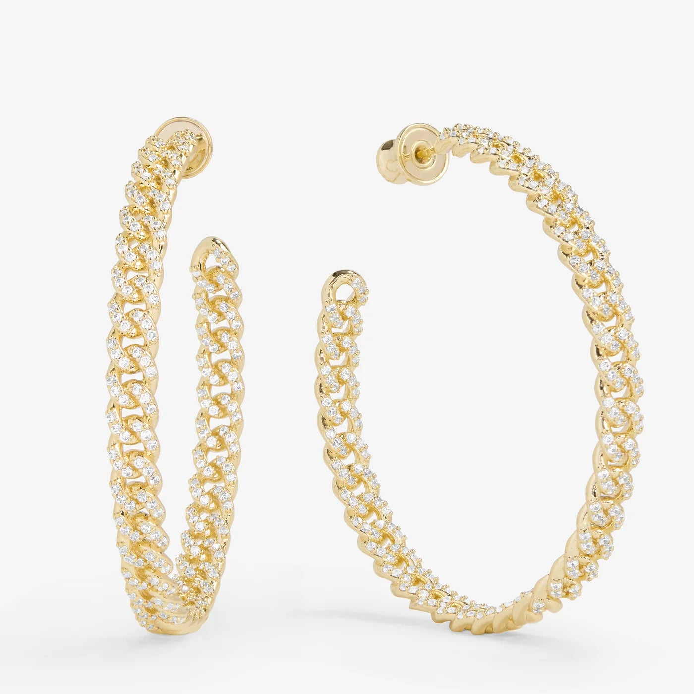 Pavé Julian Chain Hoops 2"