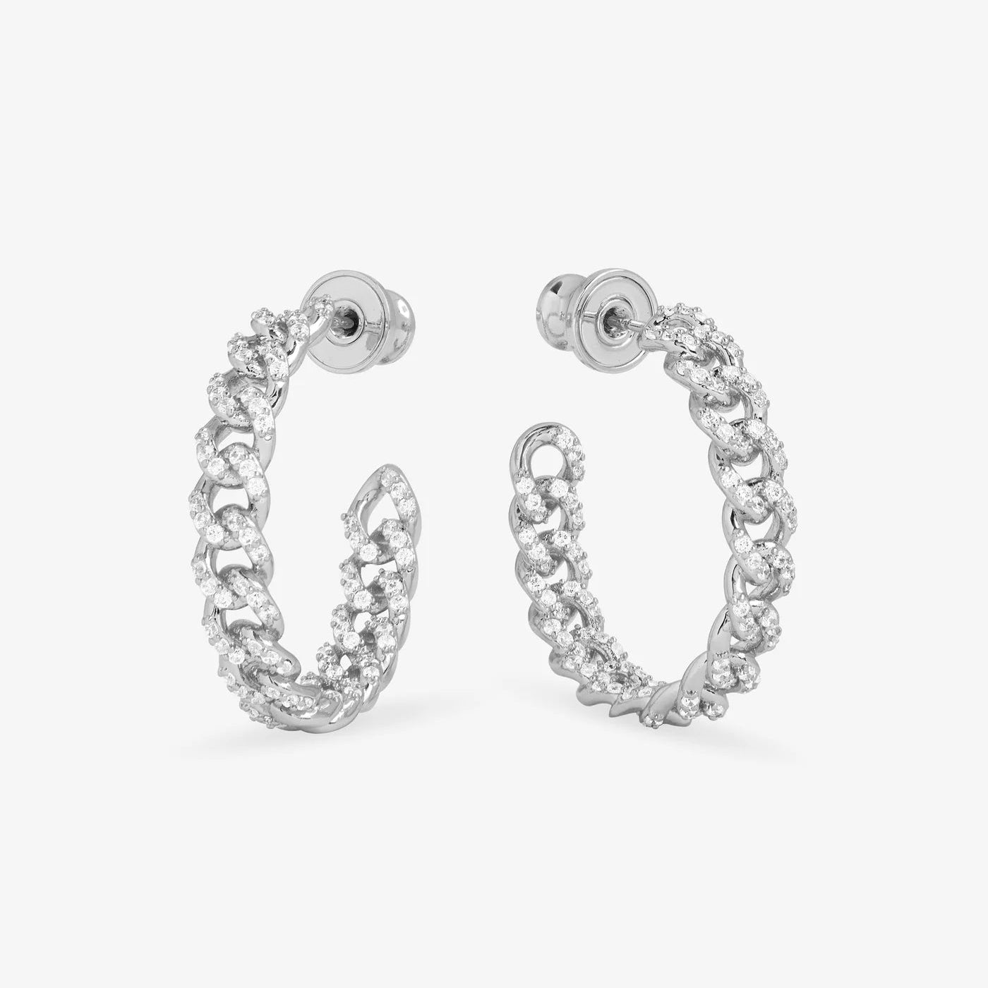Pavé Julian Chain Hoops 1"