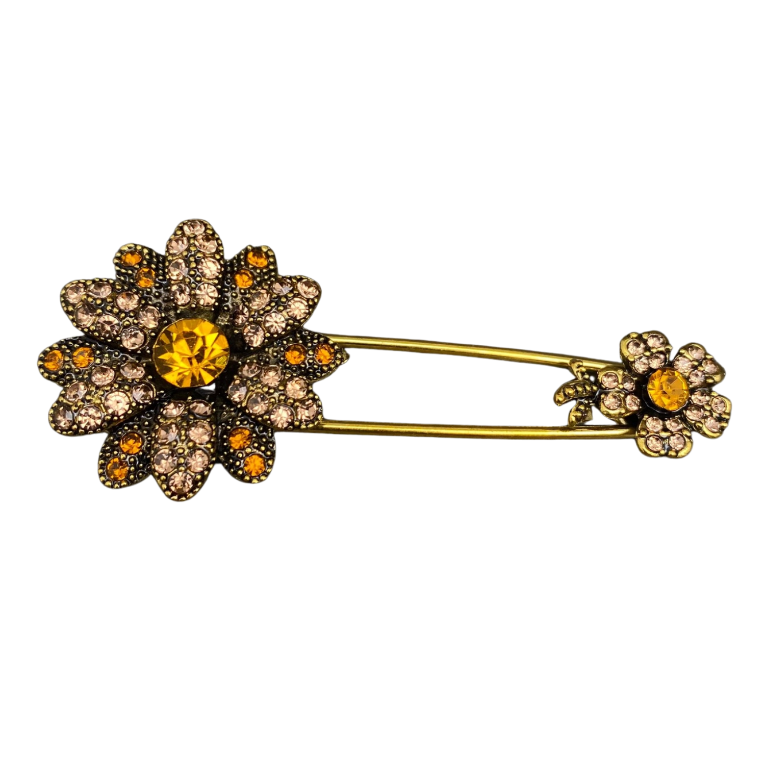 Shiny rhinestone flower brooch with intricate design, crafted by Private Label, displayed on a neutral background.