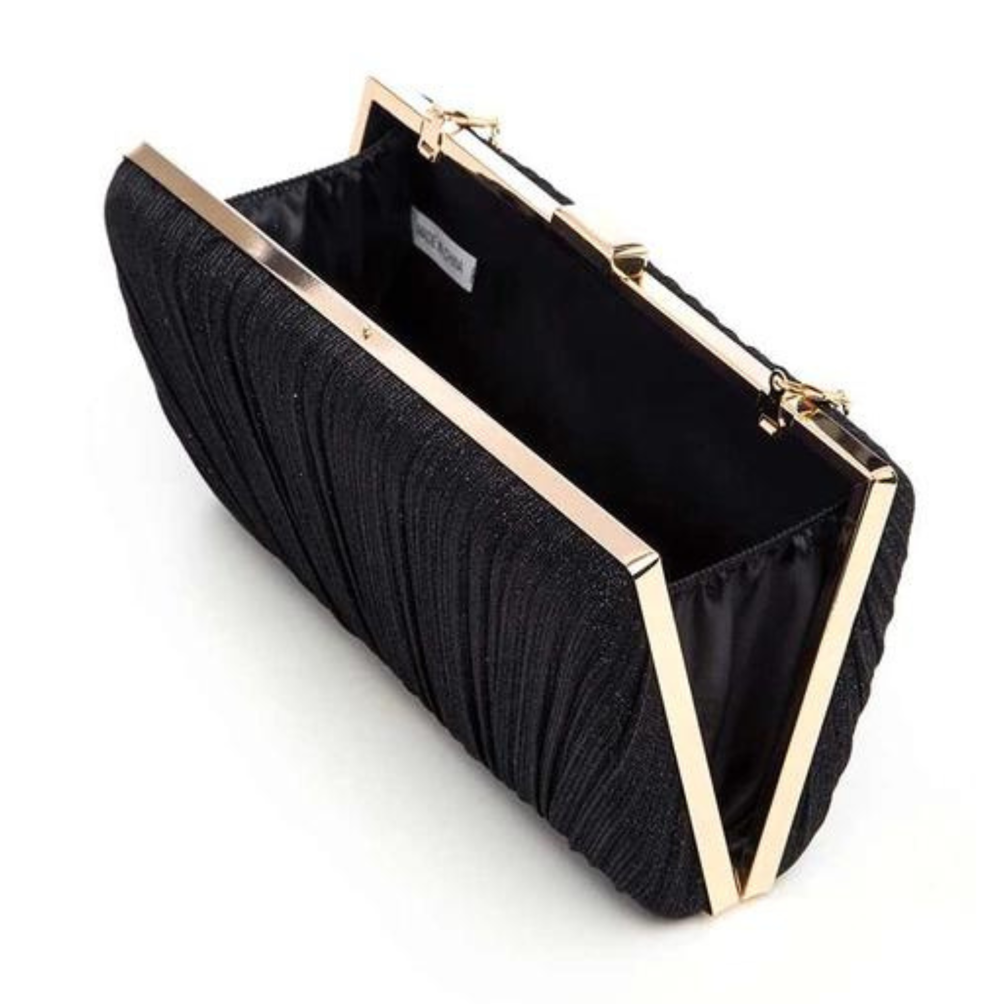 Metallic Pleated Party Box Clutch