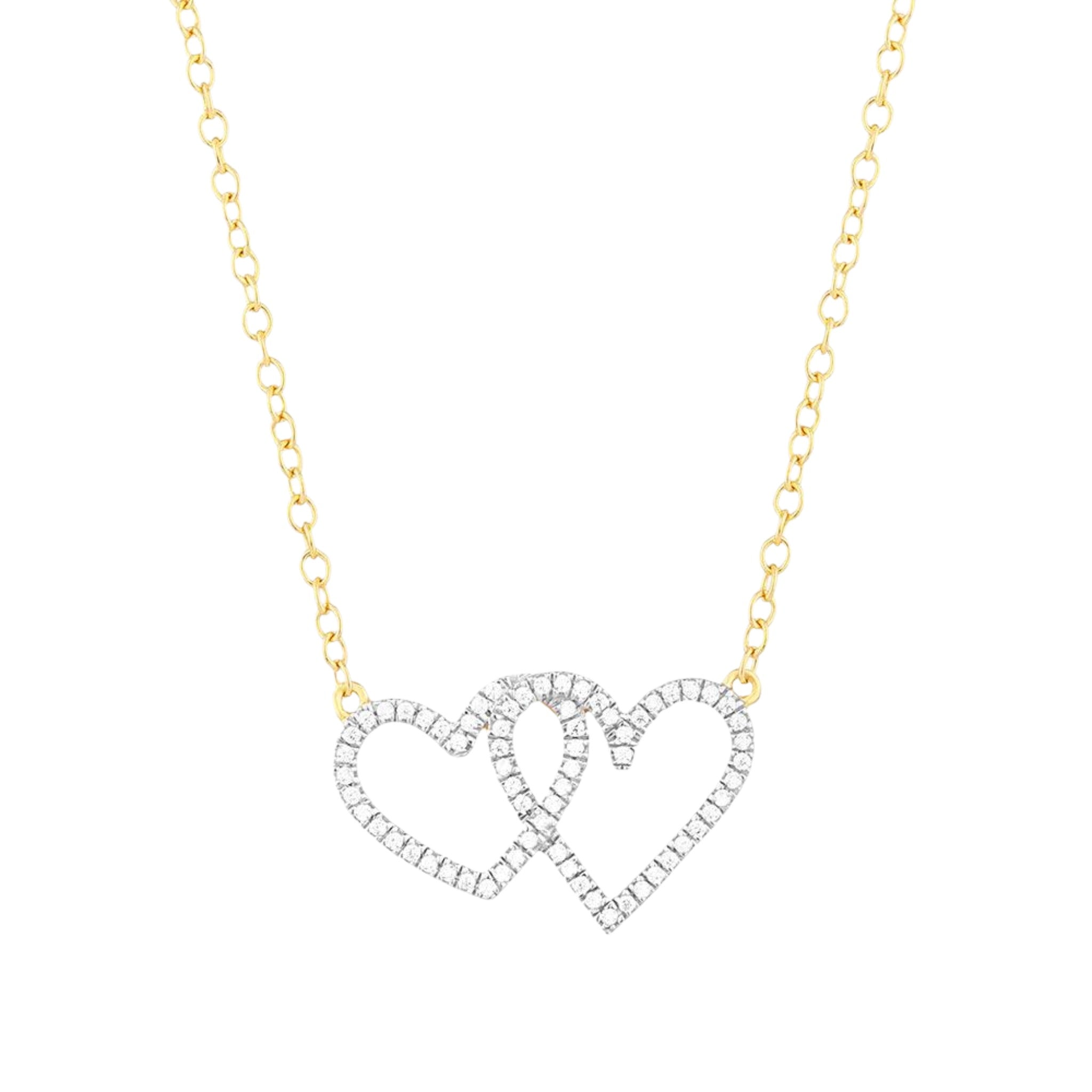 Two hearts pendant necklace