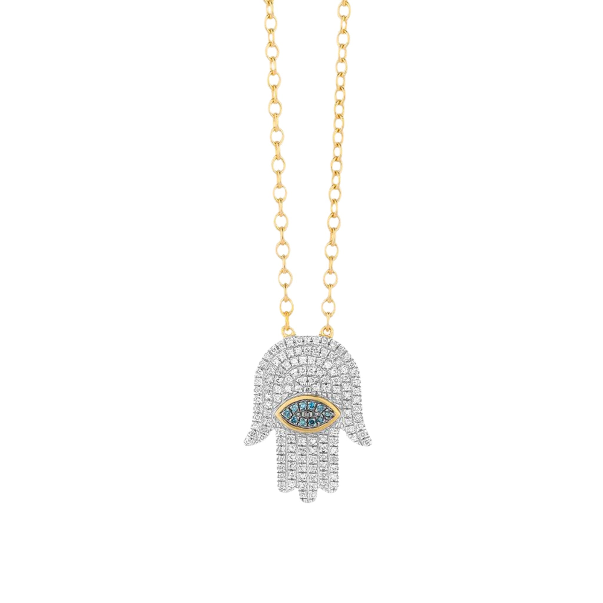 Vibrant hamsa pendant necklace