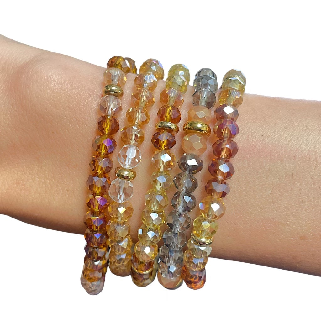 Amber Crystal Stretch Bracelet