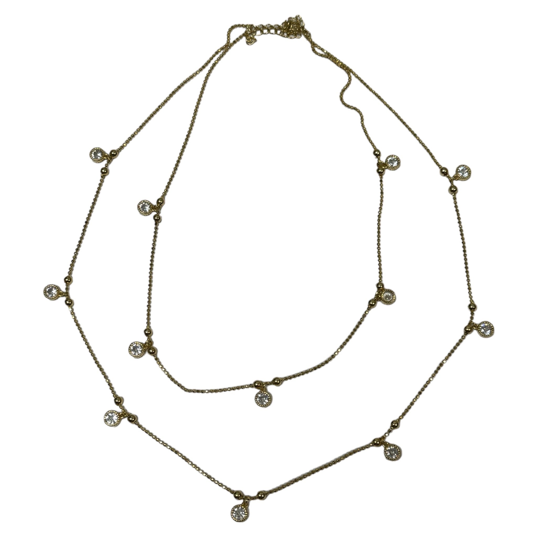 Double Layered cz necklace