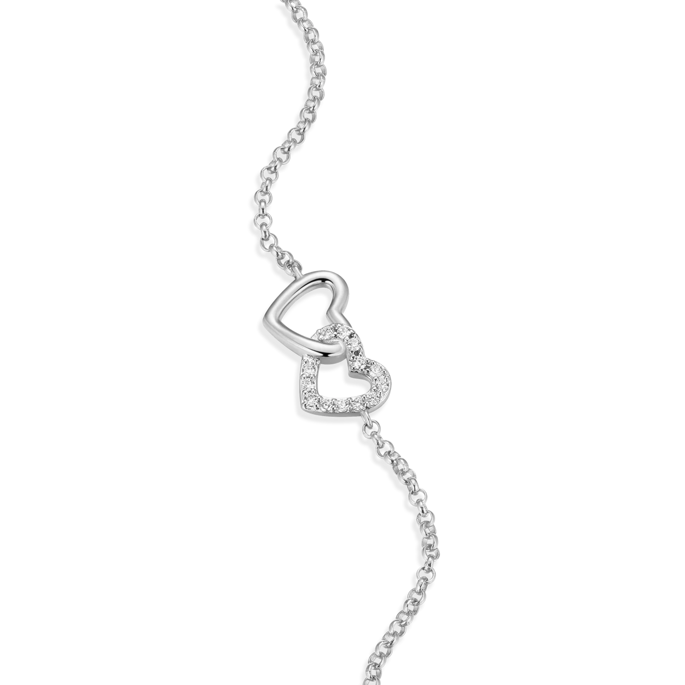 Monte Luna Open Twin Heart Bolo Bracelet - BB0010W