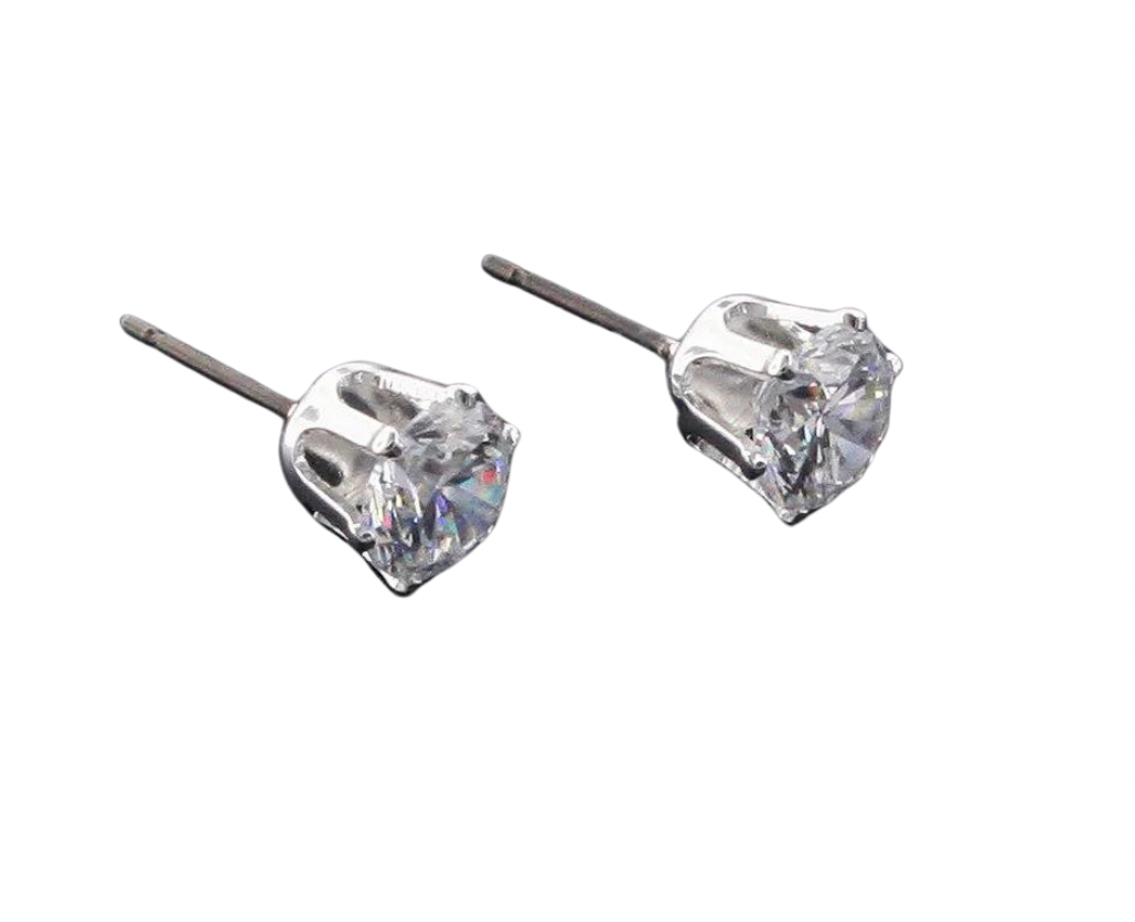 7mm CZ Stud Earrings