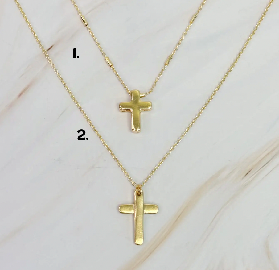 Gold cross necklace