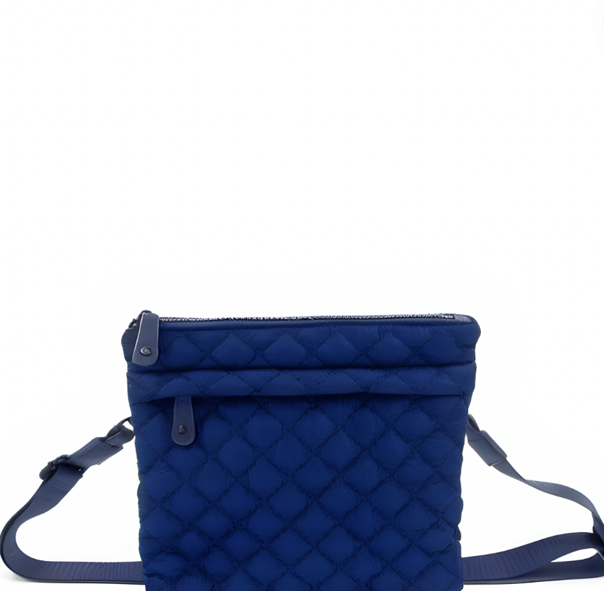 N/S Quilted Nylon Crossbody with Outside Pockets