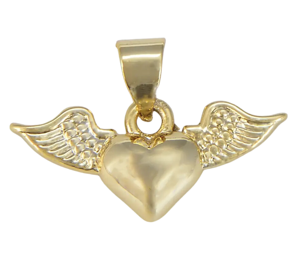 Gold Winged Heart Charms