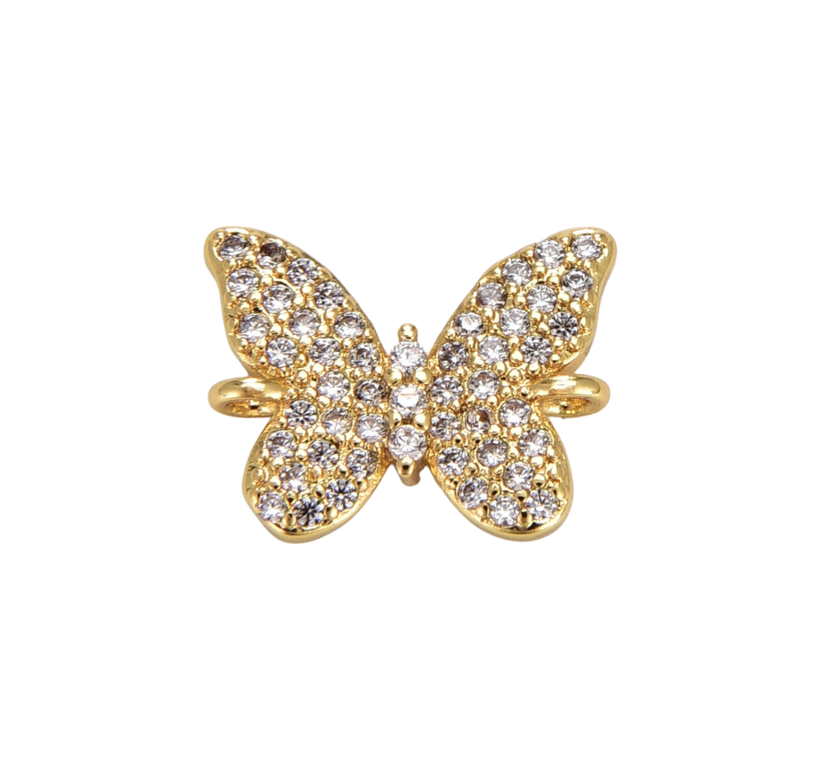 Butterfly Pave Charm Connector