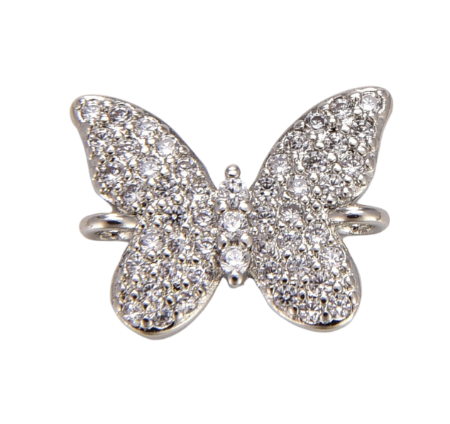 Butterfly Pave Charm Connector