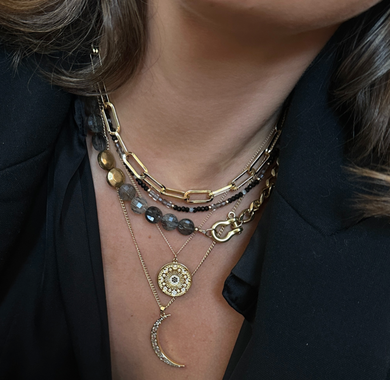 SHACKLE SINGLE: RUTILATED QUARTZ (LIMITED EDITION) - 17" L