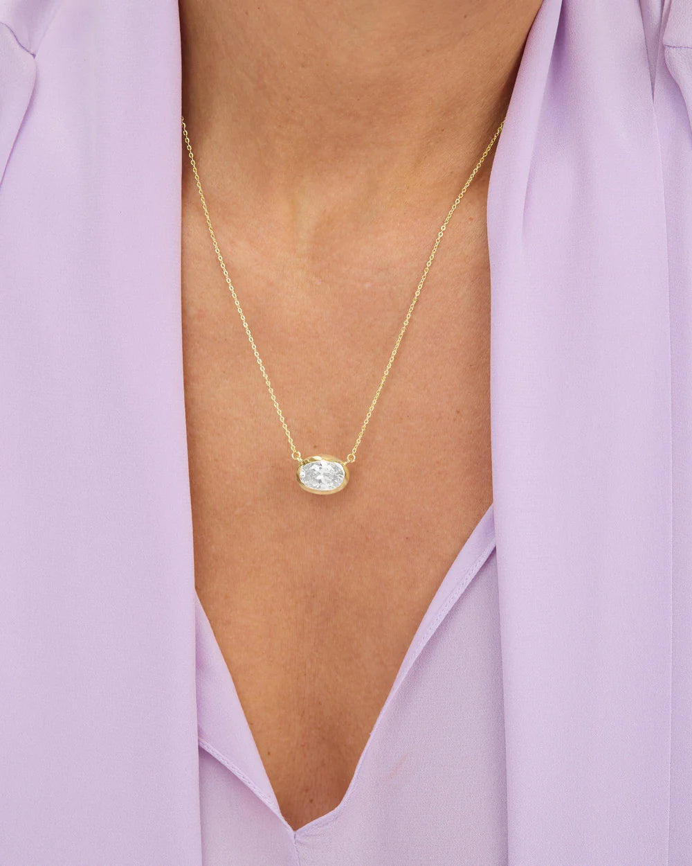 She's a Boss Pendant Necklace - Gold|White Diamondettes