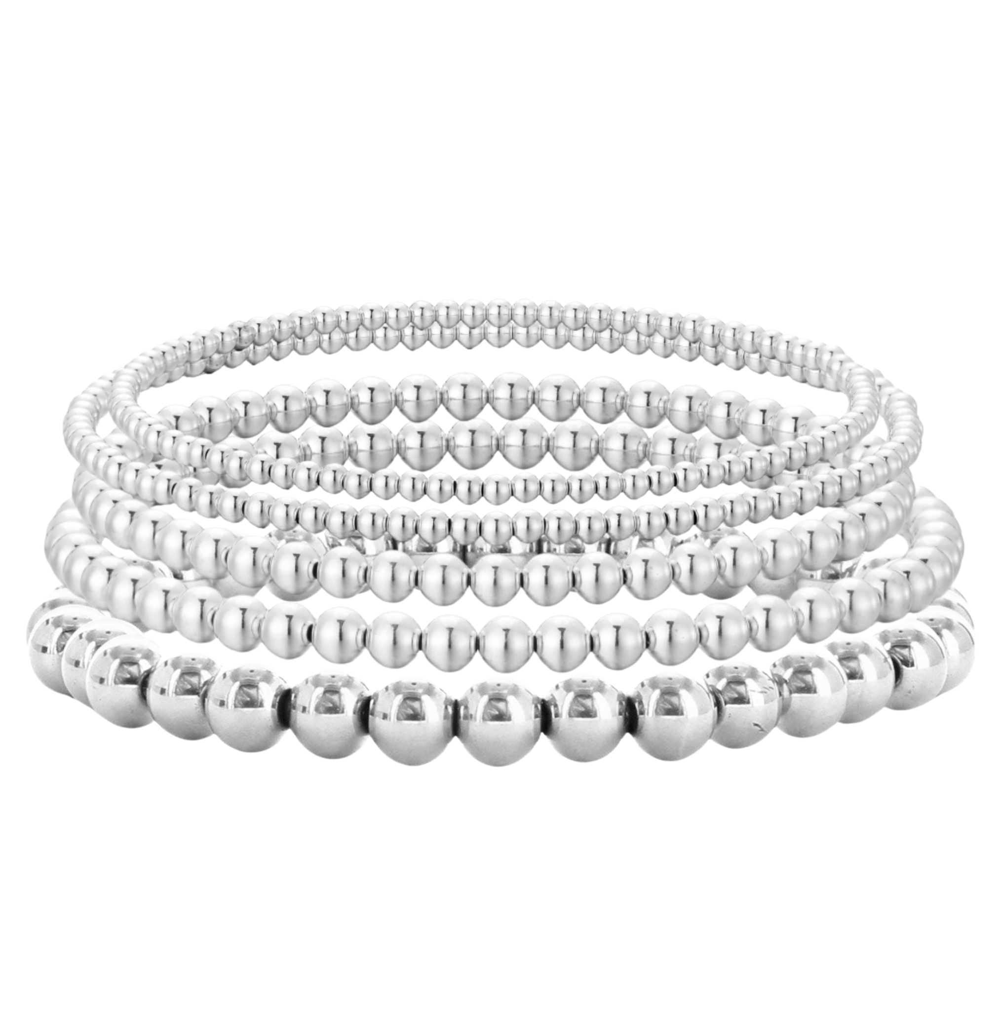 Beaded Stretch Metal Bracelets Set Of 5