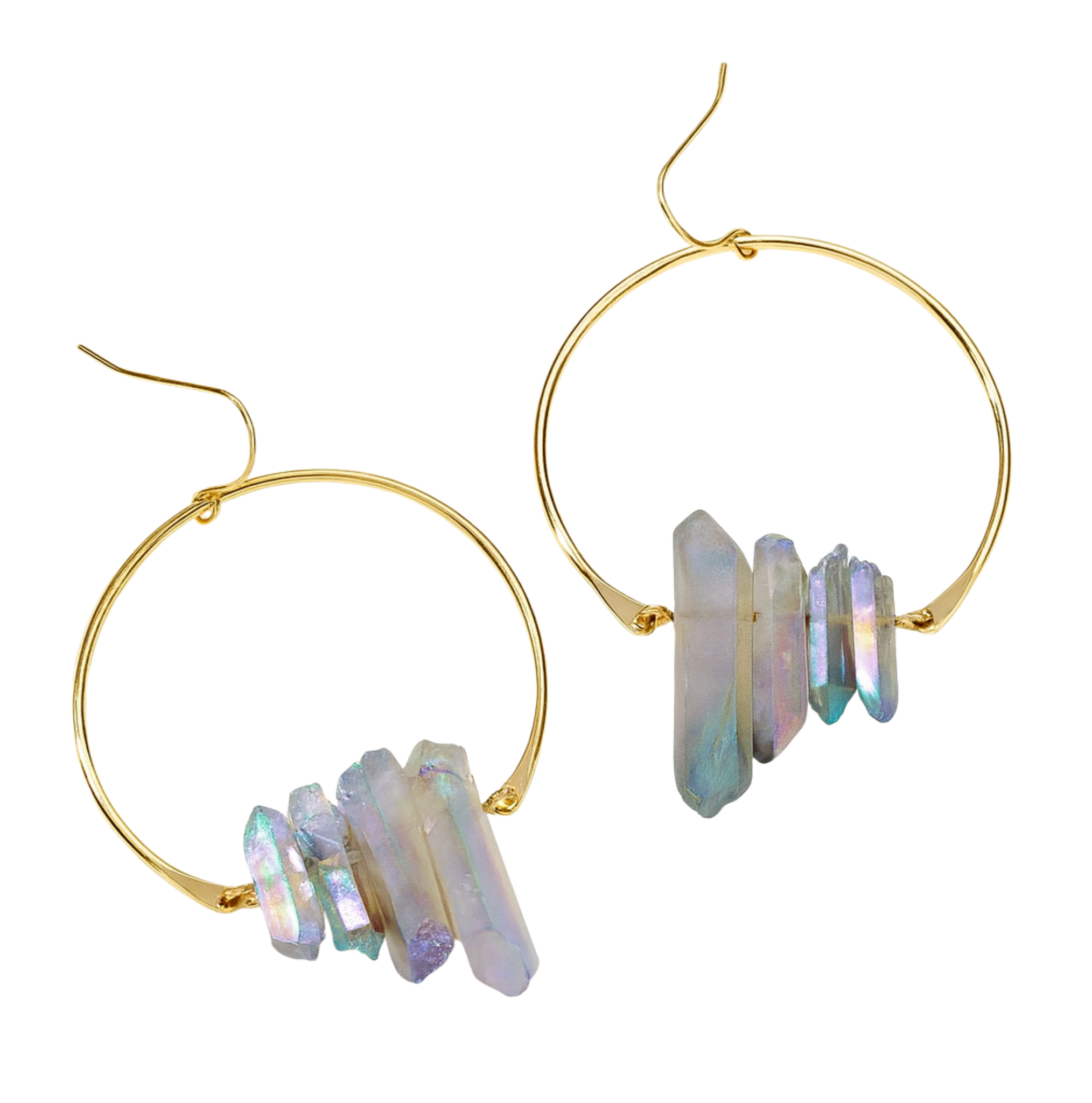Super Nova Earrings- Rainbow Quartz