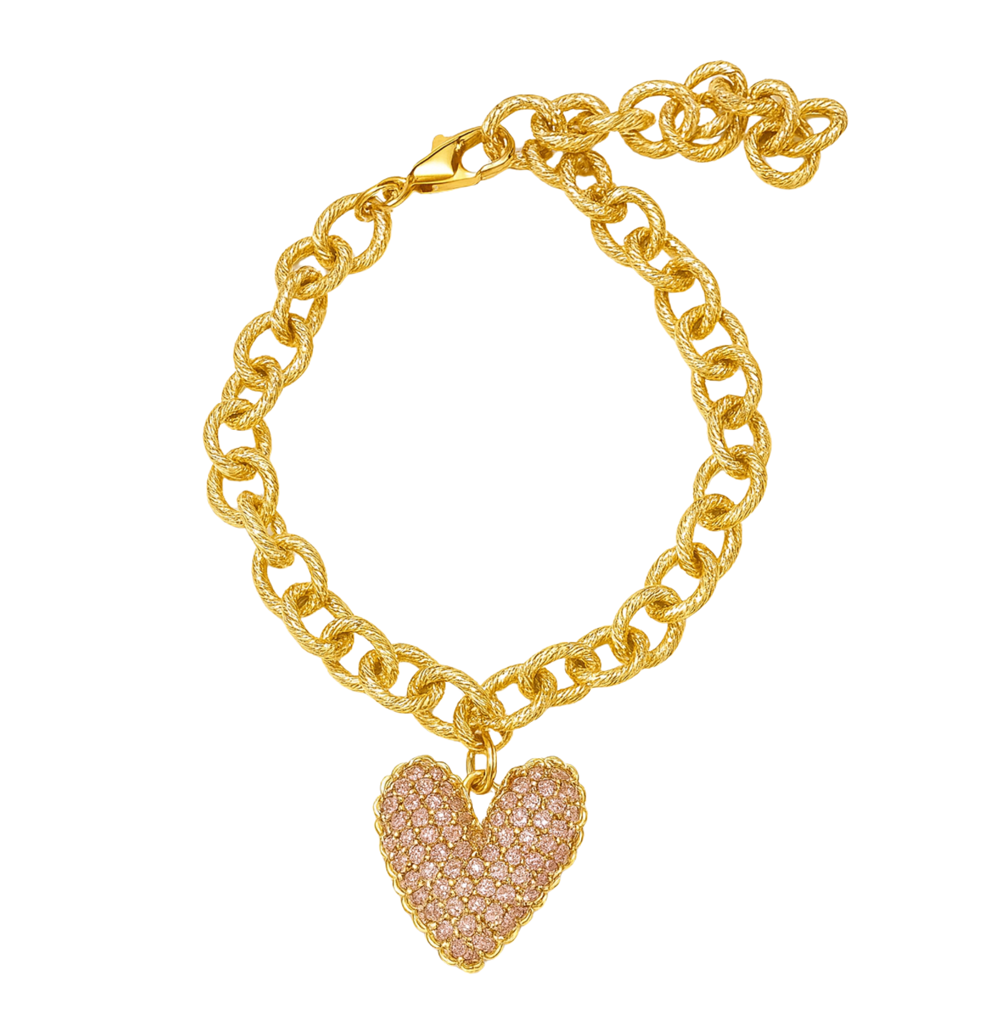 Pink Sparkle Heart Bracelet