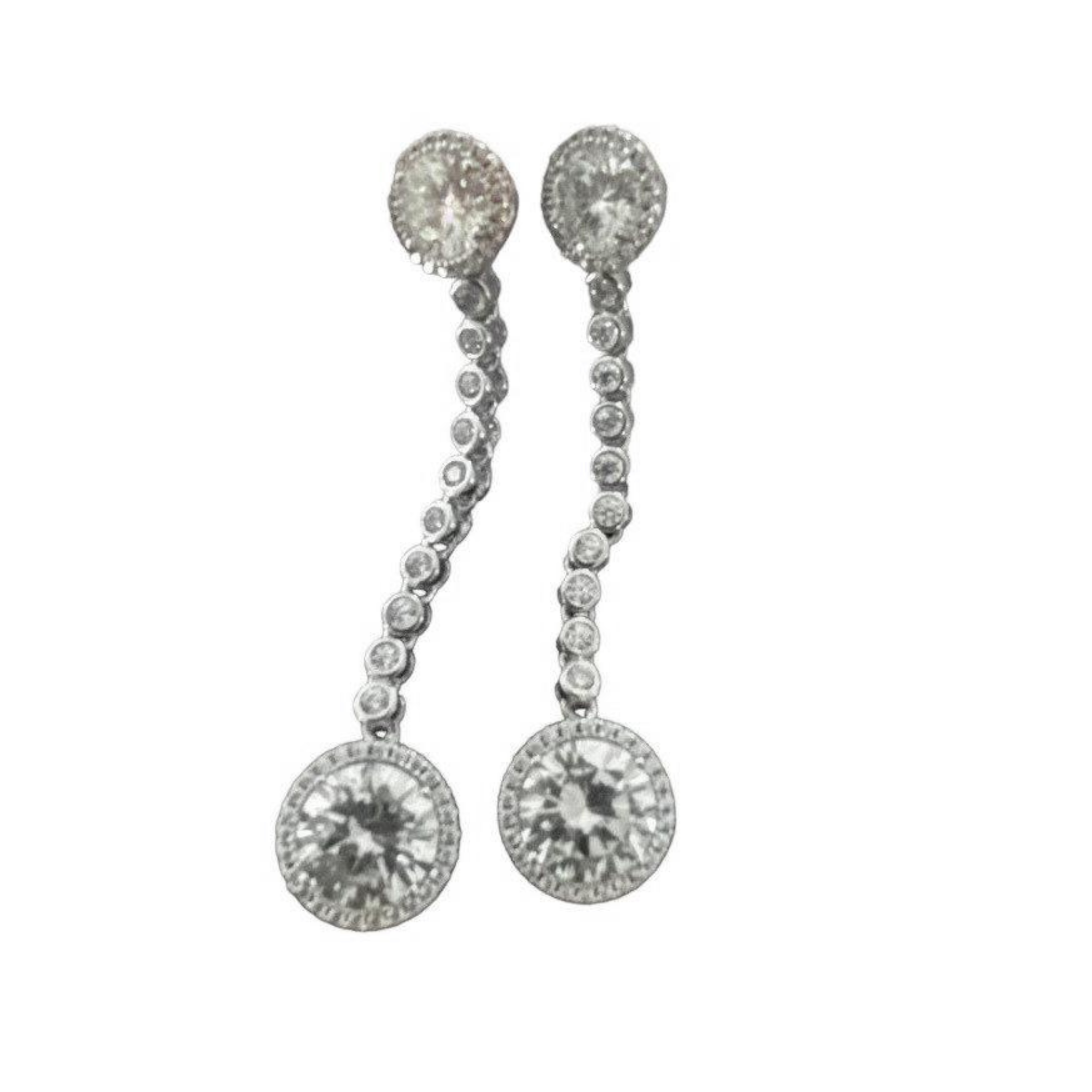 Circle cz droplet earring