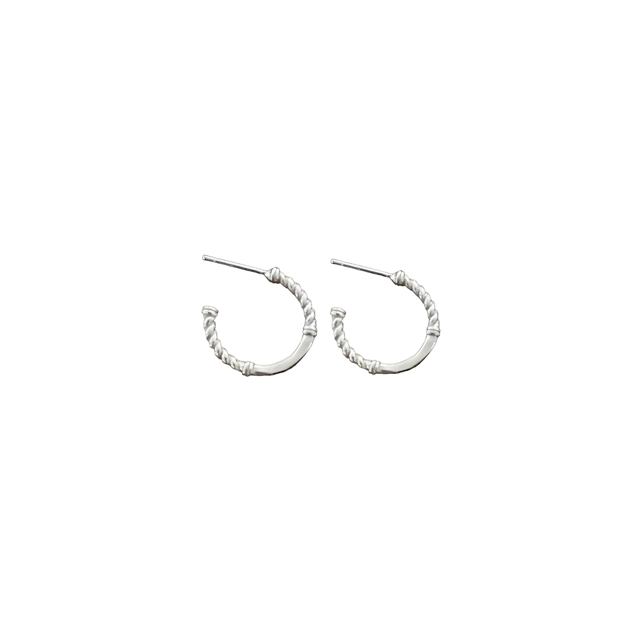 Silver small twist hoops