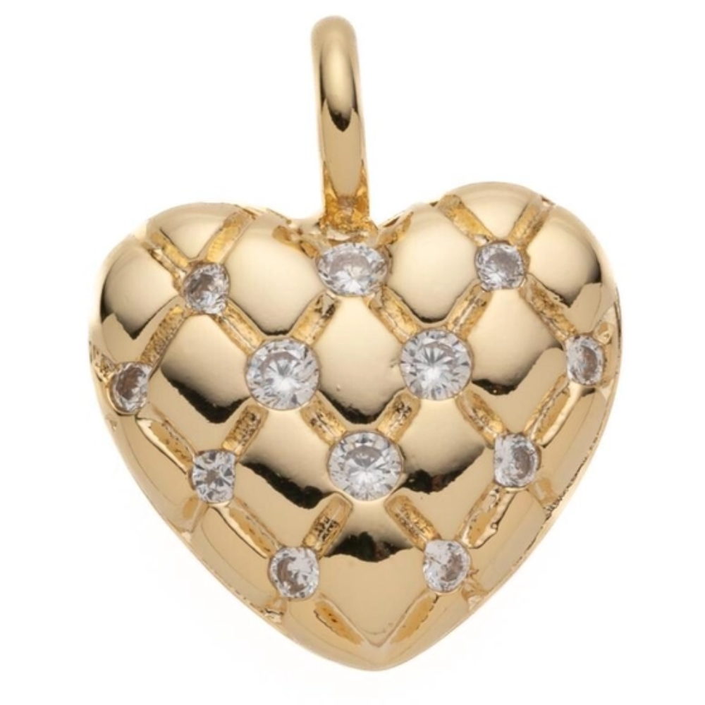 Puffed Heart Pendant Charm