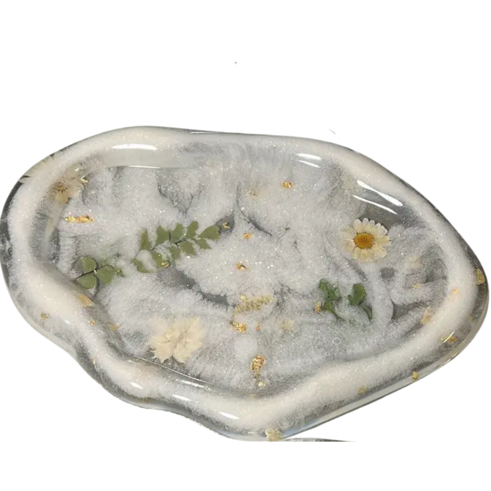 Cloud Oval Tray | Resin Tray | Dried Flowers