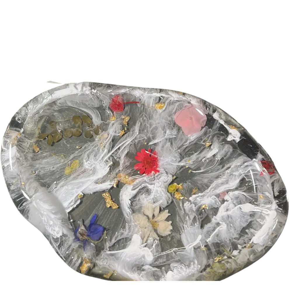 Cloud Oval Tray | Resin Tray | Dried Flowers