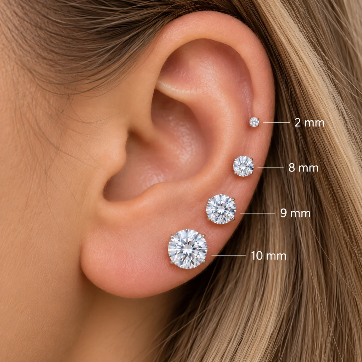 Simple round sterling silver stud earrings by Private Label