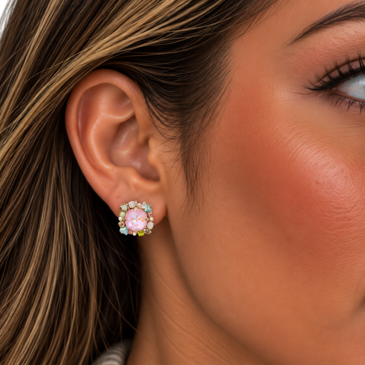 Gemmy Bezel Set Studs