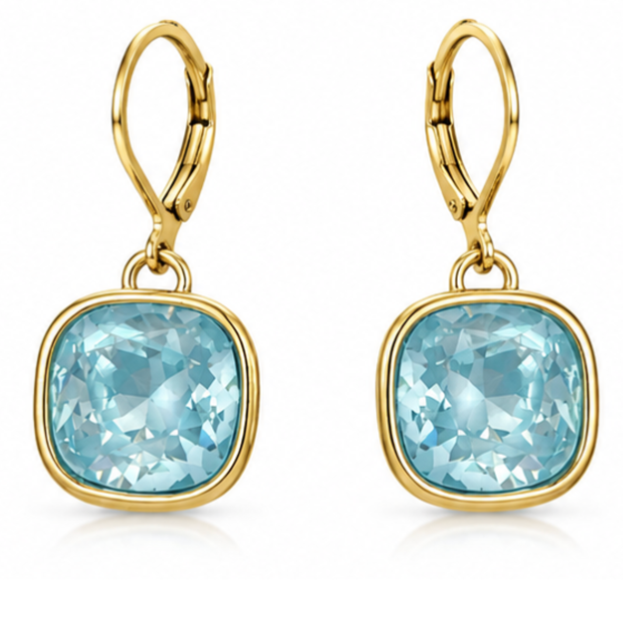 Cathie Nilson framed drop earrings with geometric shapes and metal accents, stylish jewelry for elegant accessories.