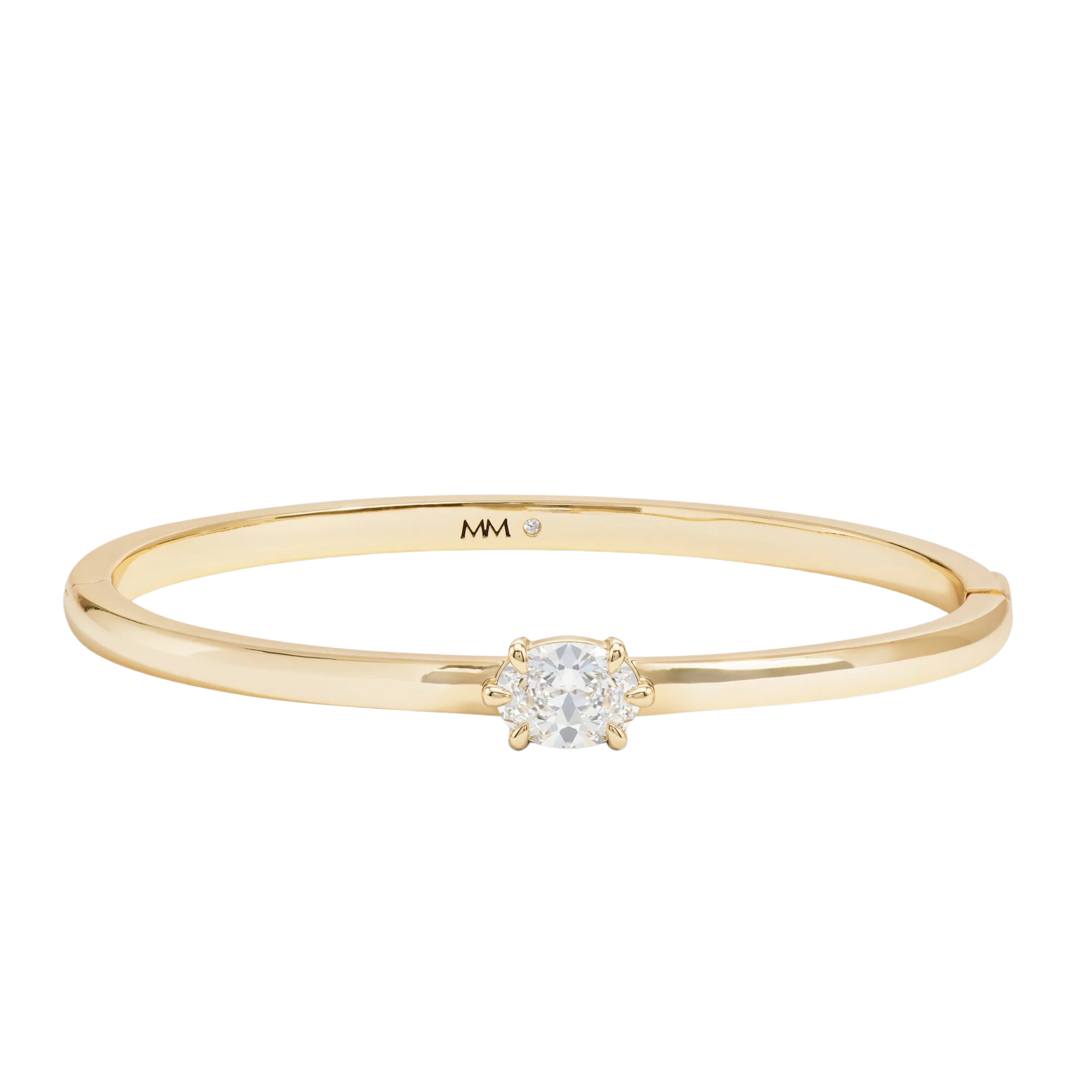 Melinda Maria She's on Point cuff bangle in gold with sleek, minimalist design and open cuff style.