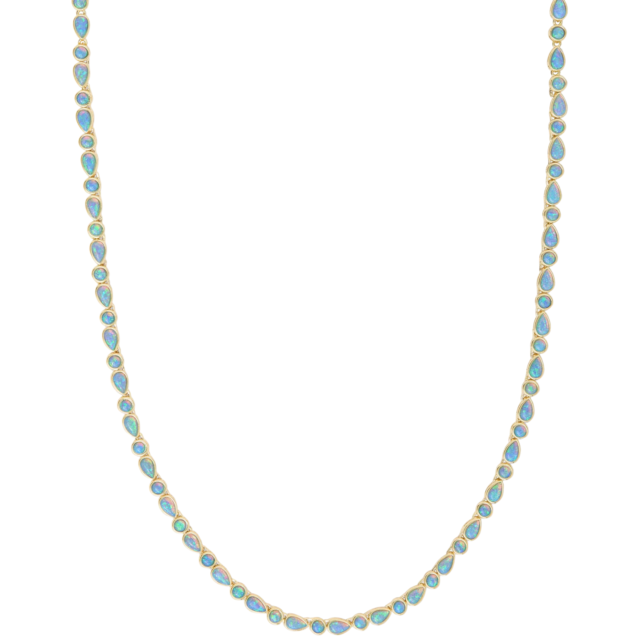 Melinda Maria Isla Tennis Necklace 3mm with delicate chain and small tennis-style gemstones on a white background.