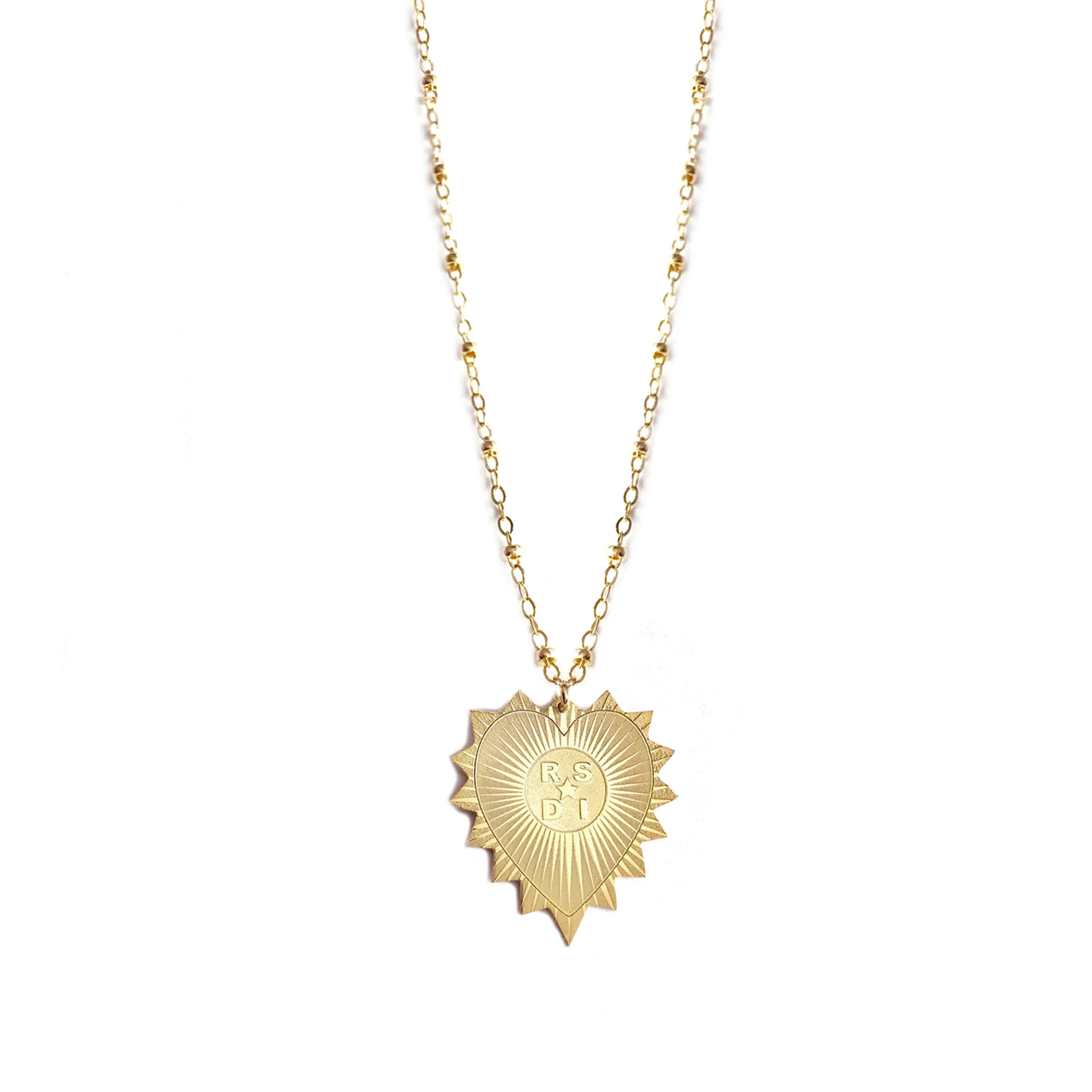 Heart Medallion Initials Necklace