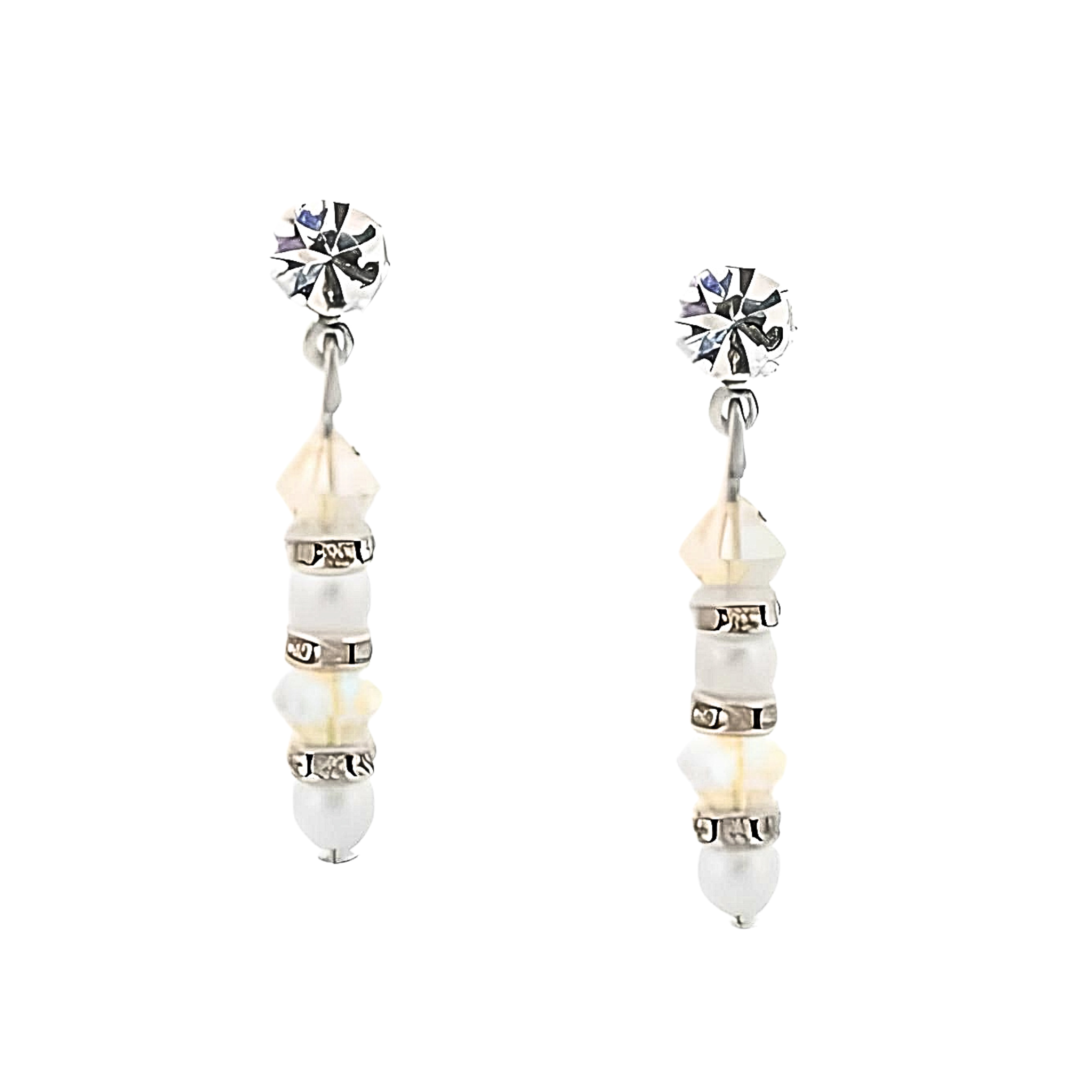 Beaded Drops with Crystals & Pearls