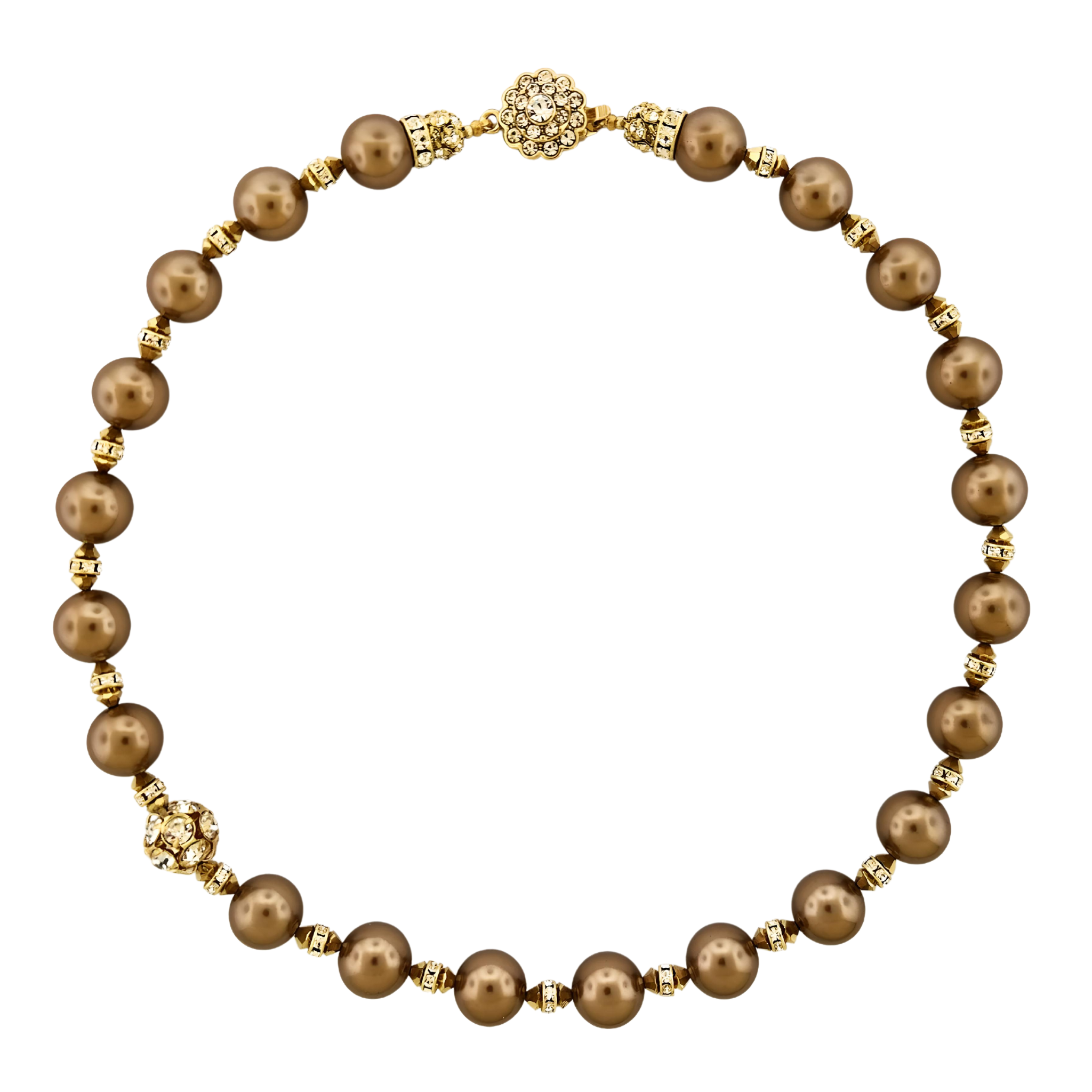 Bronze and gold pearl necklace