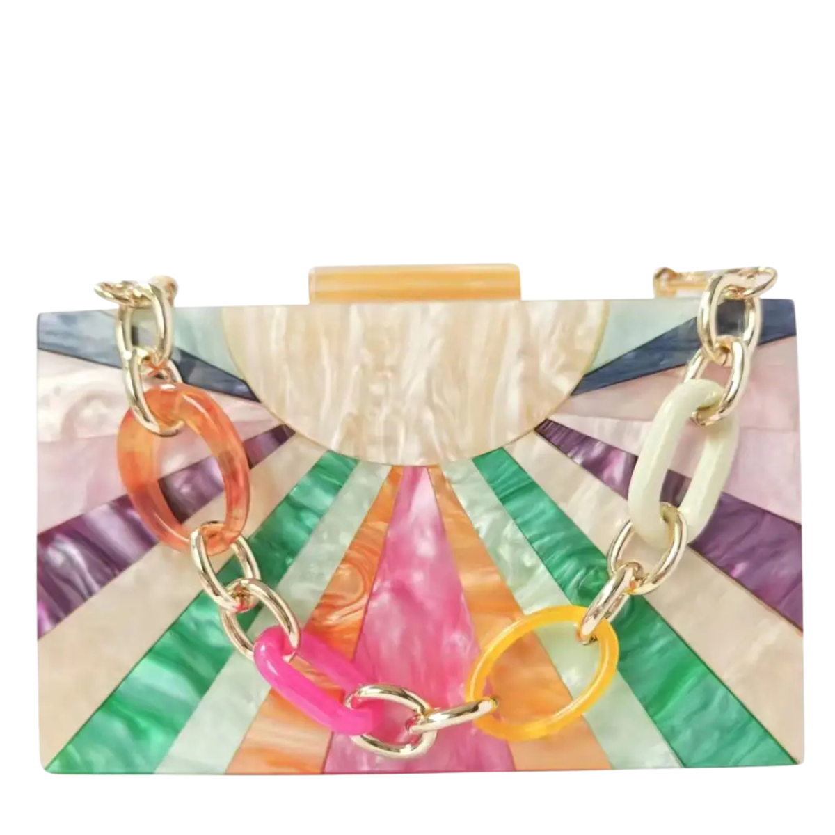 Celeste Acrylic Clutch Bag - Cream