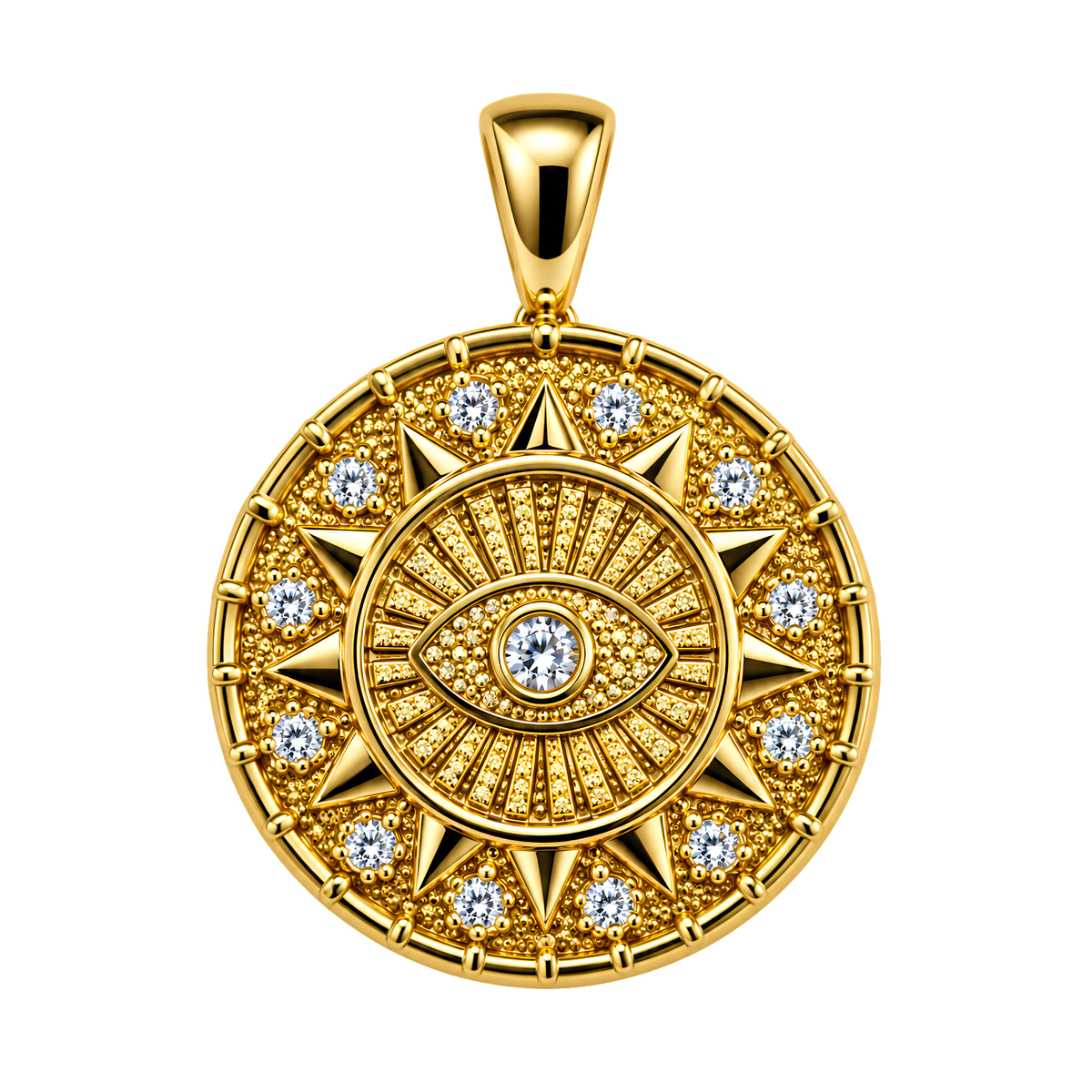Evil Eye Coin Medallion Charm