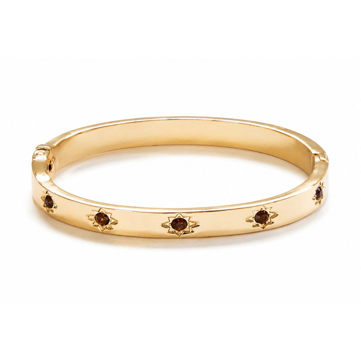 Crystal starburst hinged bangle