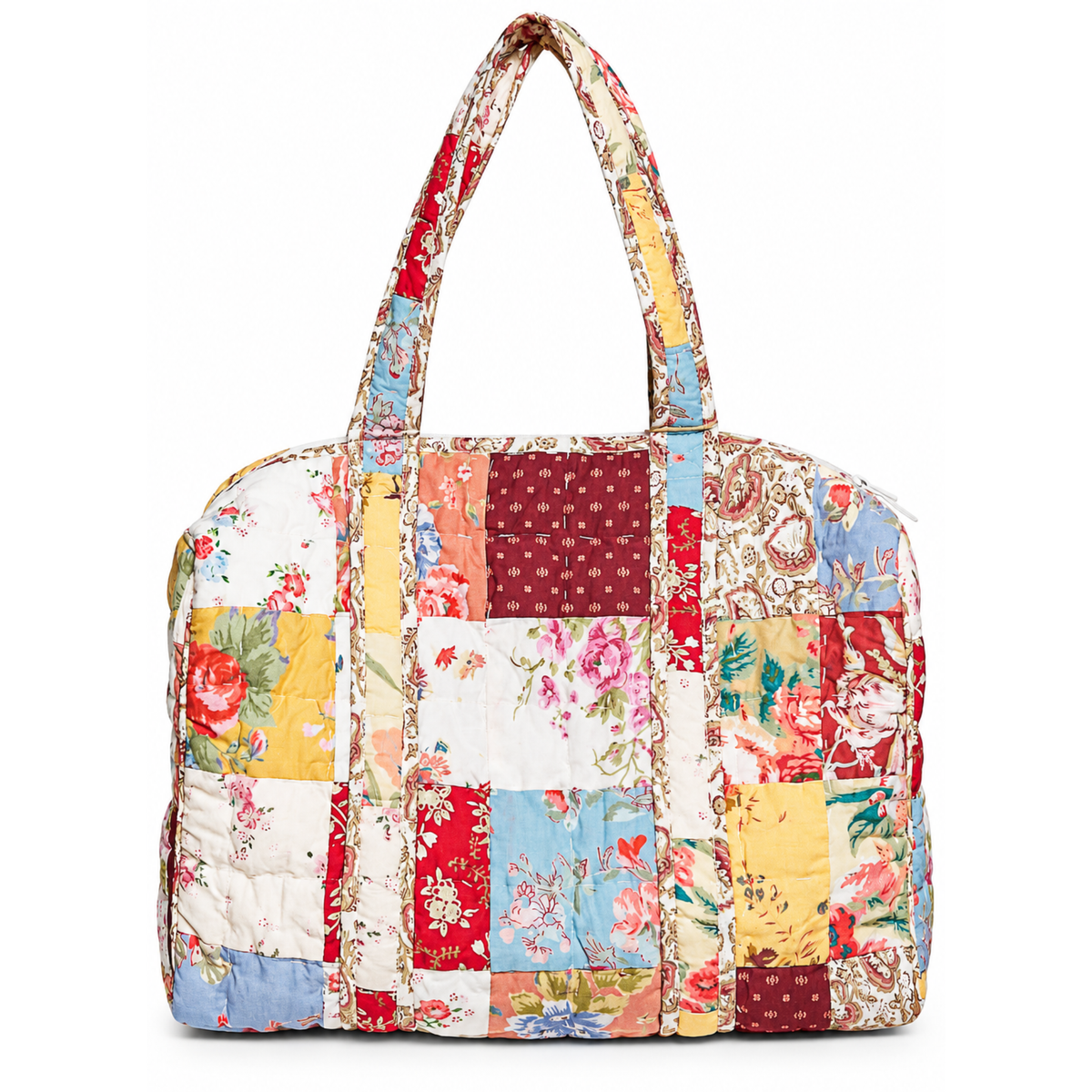 Quilted Vibrant Patchwork Vintage Crafted Weekender Bag